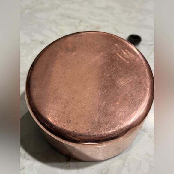 Rare Early Antique 1900s Copper Pot Cast Iron Handle Copper Rivets Tin Lined HTF - Picture 4 of 10